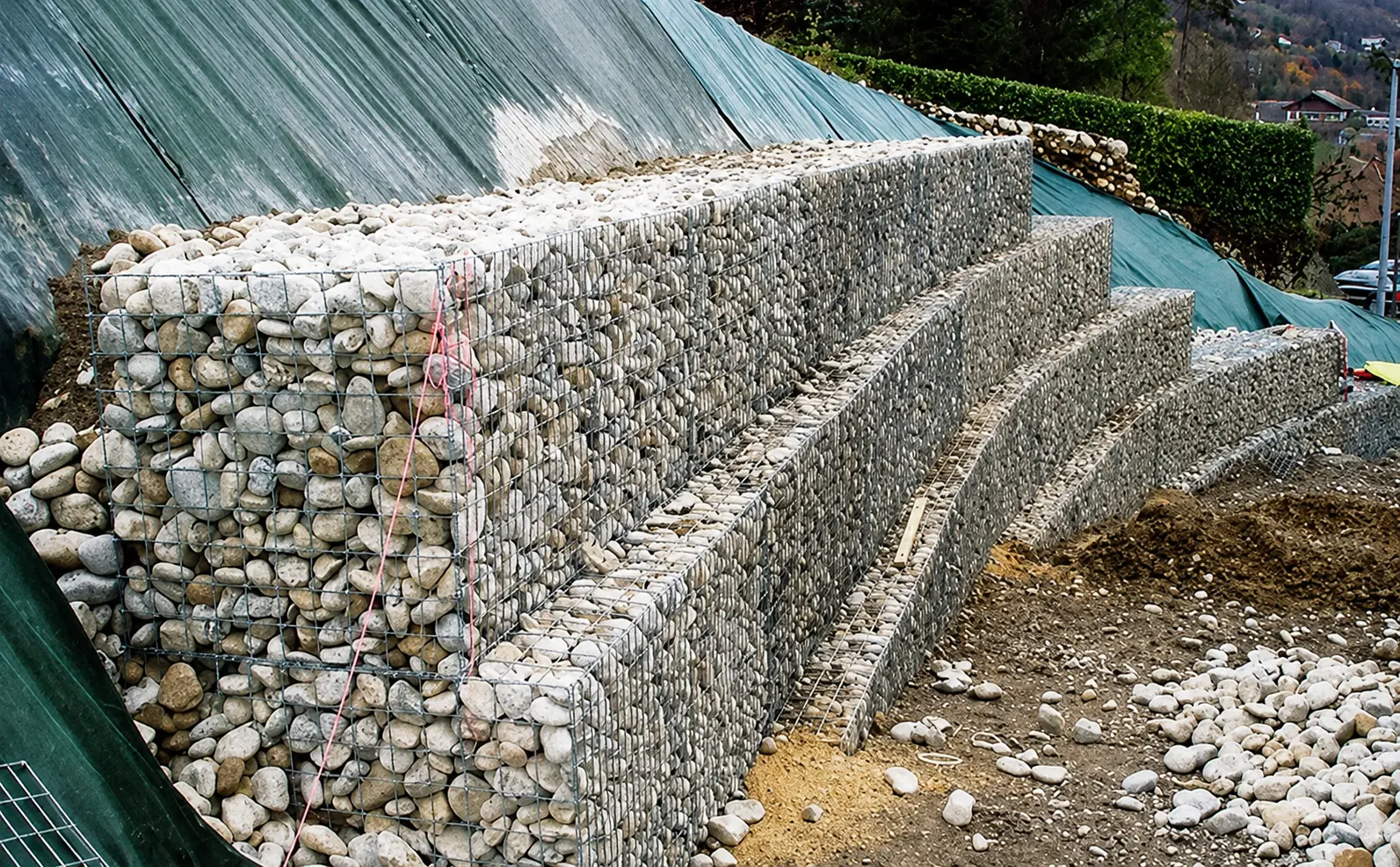 Gabion retaining wall on a major infrastructure project